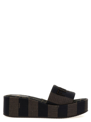 Brown Cotton Slides
