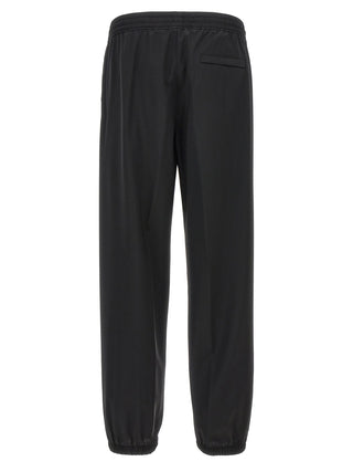 Black Virgin Wool Casual Pants