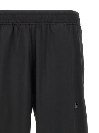 Black Virgin Wool Casual Pants