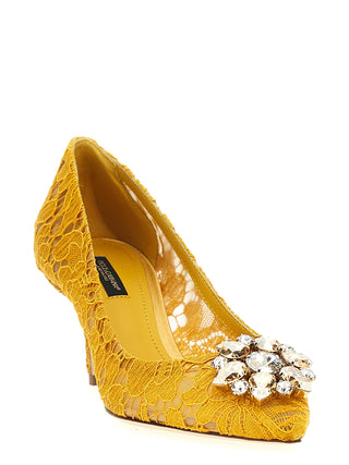 Bicolor Viscose Mid Heel Pumps