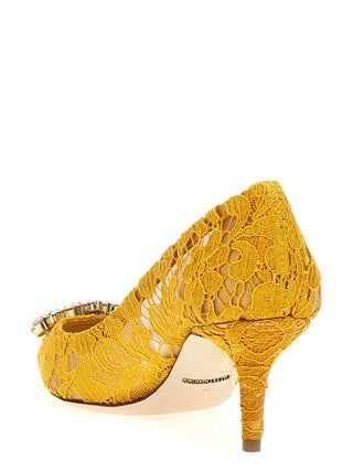 Bicolor Viscose Mid Heel Pumps