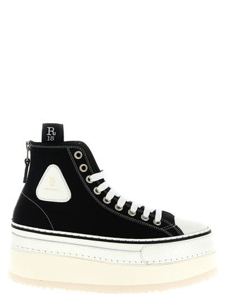 Bicolor Cotton Platform Sneakers
