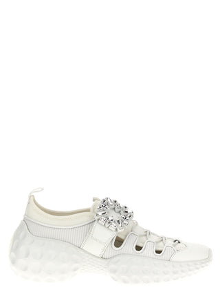 White Polyamide Athletic Sneakers
