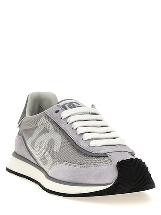 Gray Calfskin Athletic Sneakers