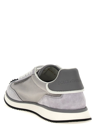 Gray Calfskin Athletic Sneakers