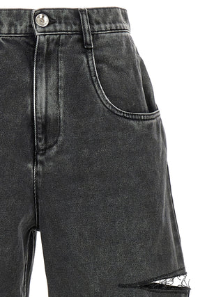 Black Cotton Straight-Leg Jeans