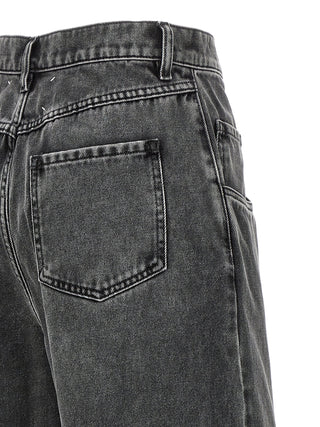 Black Cotton Straight-Leg Jeans