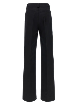Black Cotton Casual Pants