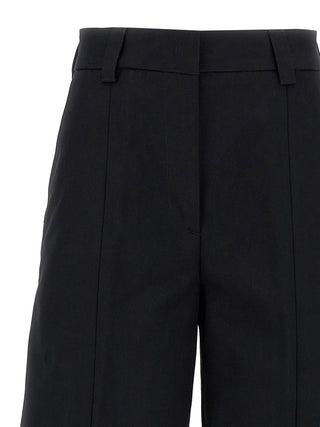 Black Cotton Casual Pants