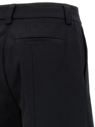 Black Cotton Casual Pants