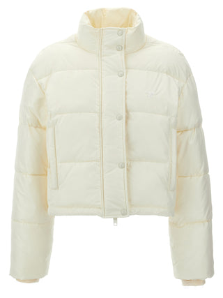 White Polyester Full-Length Jacket