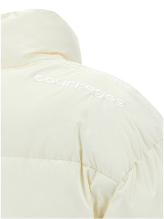White Polyester Full-Length Jacket