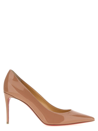 Beige Calfskin High Heel Pumps