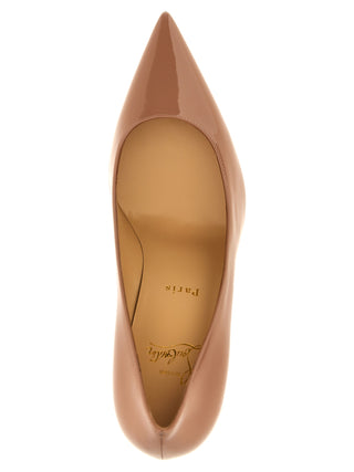 Beige Calfskin High Heel Pumps
