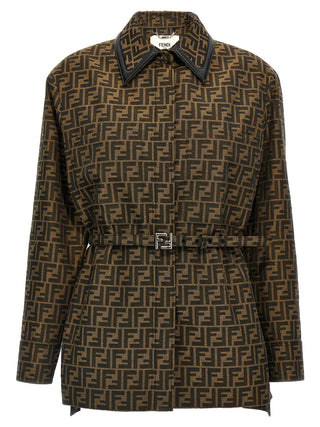 Brown Polyester Leather Jacket