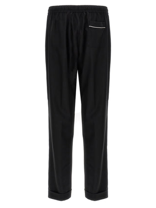 Pantalones casuales negros de lana virgen