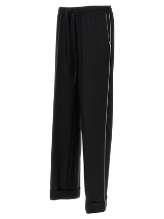 Pantalones casuales negros de lana virgen