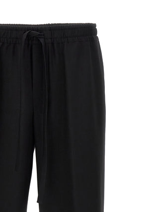 Pantalones casuales negros de lana virgen
