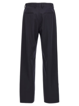 Blue Polyester Casual Pants