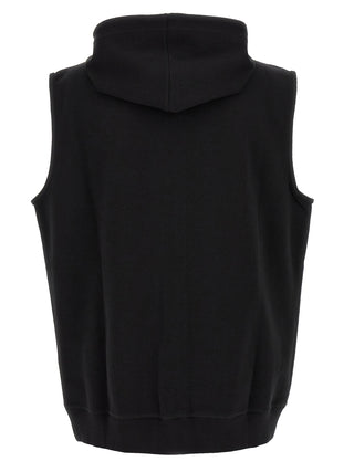 Black Cotton Sleeveless Jacket