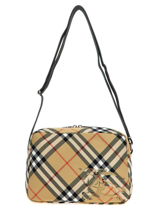 Bolso bandolera de poliéster beige