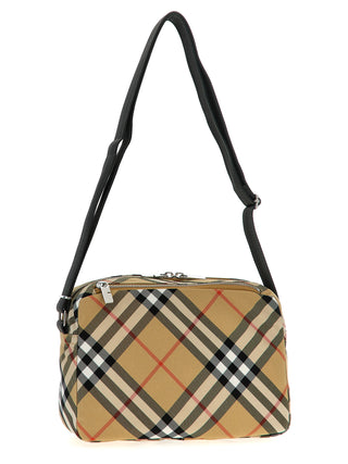 Bolso bandolera de poliéster beige