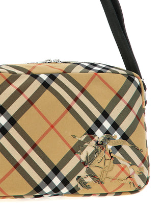 Bolso bandolera de poliéster beige
