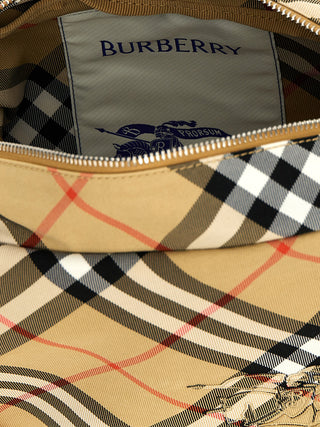 Bolso bandolera de poliéster beige