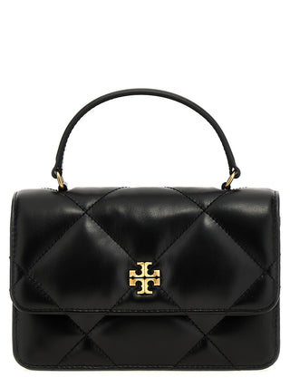 Bolso de mano negro de piel de vaca