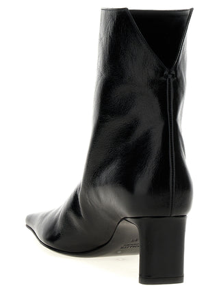 Black Calfskin Ankle Boots