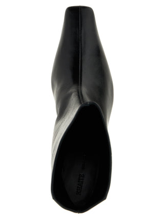 Black Calfskin Ankle Boots