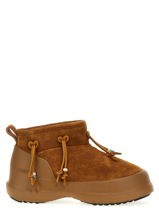 Brown Suede Leather Flat Boots