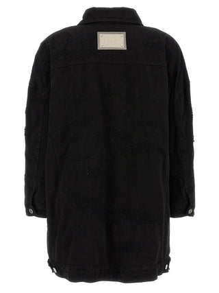 Black Cotton Denim Jacket