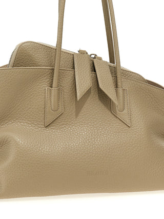 Beige Calfskin Shoulder Bag