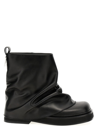 Black Calfskin Ankle Boots