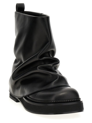 Black Calfskin Ankle Boots