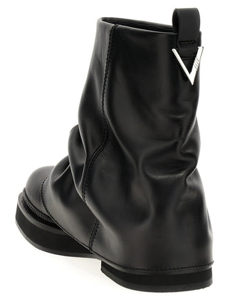 Black Calfskin Ankle Boots
