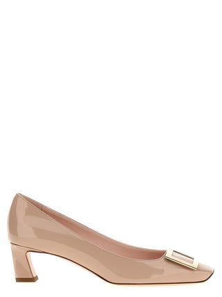 Multicolor Calfskin Mid Heel Pumps
