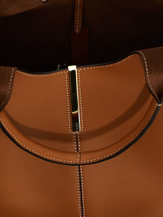 Brown Calfskin Tote Bag