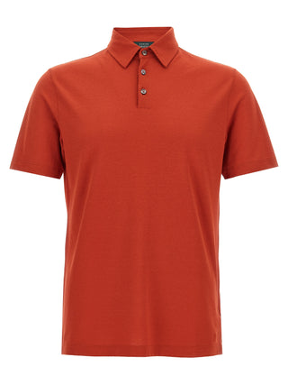 Orange Cotton Polo Shirt