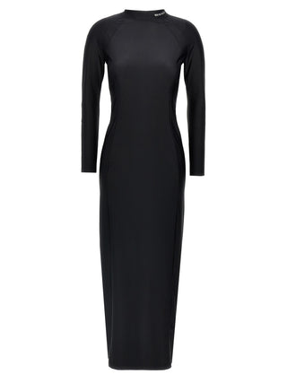 Vestido midi de nailon negro