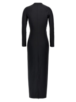 Vestido midi de nailon negro