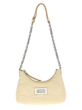 Bolso de hombro de piel de cordero blanco