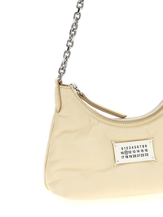 Bolso de hombro de piel de cordero blanco