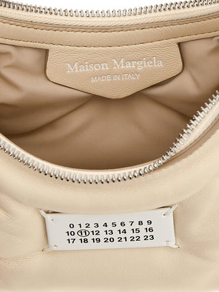 Bolso de hombro de piel de cordero blanco