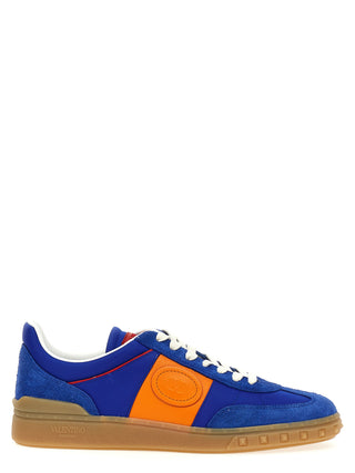 Zapatillas bajas de piel bovina azul
