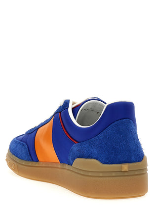 Zapatillas bajas de piel bovina azul