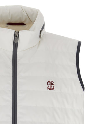 White Polyamide Sleeveless Jacket
