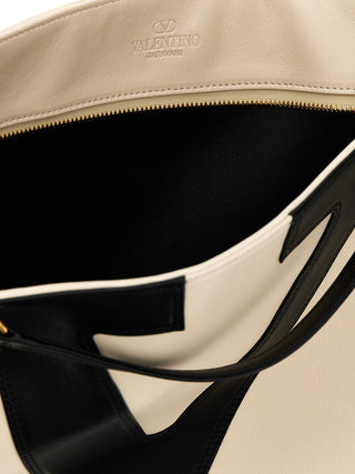 Bicolor Lamb Leather Tote Bag
