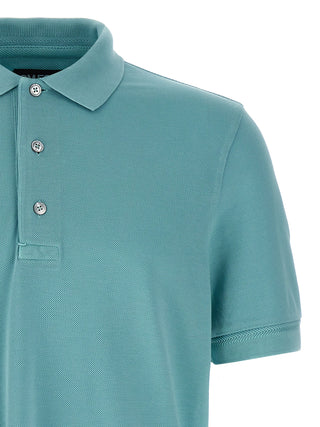 Blue Cotton Polo Shirt